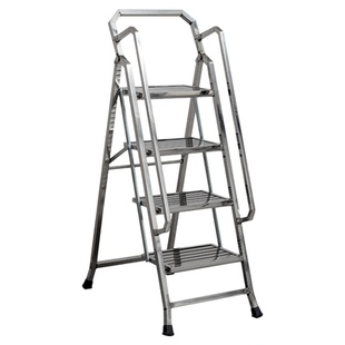 不锈钢扶手折叠梯人字梯子家用加厚便携踏步梯凳工程登高爬梯