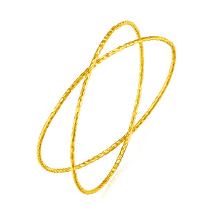 百泰车花黄金戒指足金女戒情侣对戒女款指环线圈戒几何结婚求婚戒