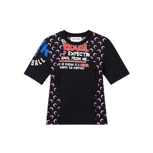 IT MARINE SERRE女装修身短袖T恤新款甜酷时尚拼接上衣WTT001XP