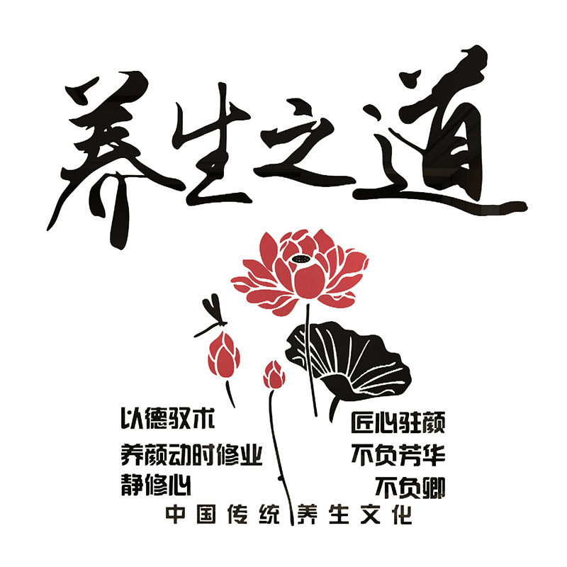 艾灸足疗店亚克力3d立体墙壁贴纸