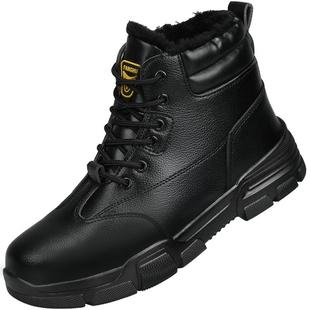 古伊萨劳保鞋男款冬季高帮防砸防刺穿钢头加绒工地耐磨舒适工作鞋