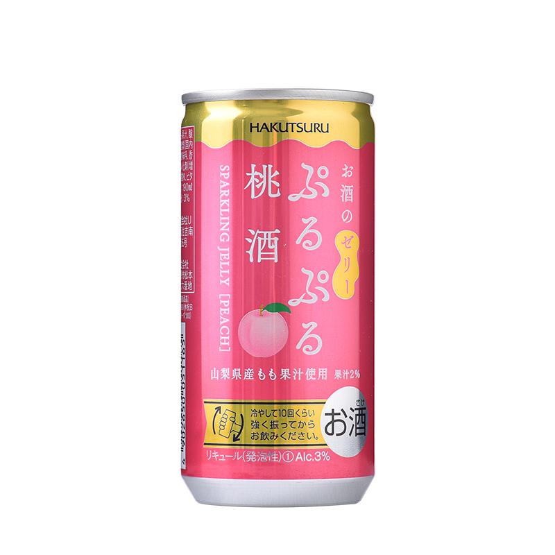 【自营】白鹤Q弹桃子酒190ml日本进口果冻酒气泡酒鸡尾酒瓶装果汁