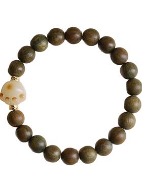 绿檀木手串菩提萌猫爪猫咪木质串珠新中式手链女2024爆款新品情侣