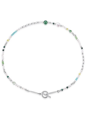 kitsh天然石珍珠OT扣项链