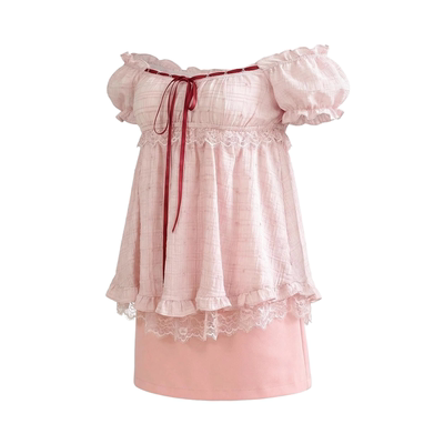 设计感可爱风上衣短裙洛丽套装女