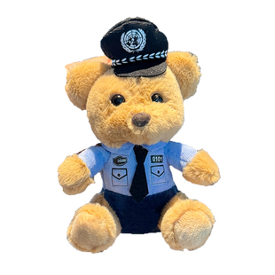 交警小熊消防警察熊钥匙扣挂件可爱毛绒玩具公仔背包情侣娃娃玩偶