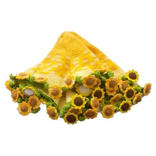 向日葵花毯毯子变花玫瑰毛毯花束毯子七星毯玫瑰花毯子diy材料包