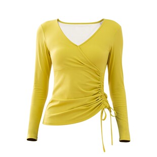 美愫瑜伽服套装带胸垫女秋季款运动上衣长袖薄款宽松健身服短袖