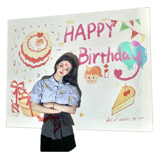 生日投影灯派对用品ins快乐气氛拍照饰品儿童创意惊喜布置道具