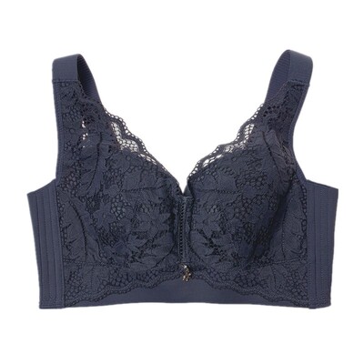 大胸显小轻奢无钢圈收副乳文胸女