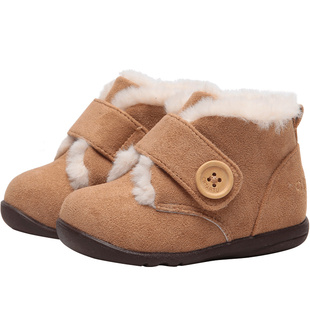 卡特兔宝宝绒毛棉鞋冬季小童雪地靴男女童鞋软底婴儿鞋加厚学步鞋