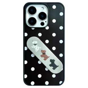由里公园ins可爱韩系波点小狗创可贴支架15适用17pro苹果17ProMax手机壳iPhone16全包17新款14Promax保护套女