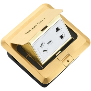 香港梅兰全铜地插座弹起式防水隐藏式五孔地插电话网络口地面插座