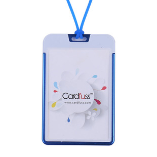 卡富仕热销款双面透明金属吊牌卡套防消磁工作证卡套带弹力硅胶圆绳挂绳考勤卡抗干扰门禁卡套厂牌职工牌挂牌