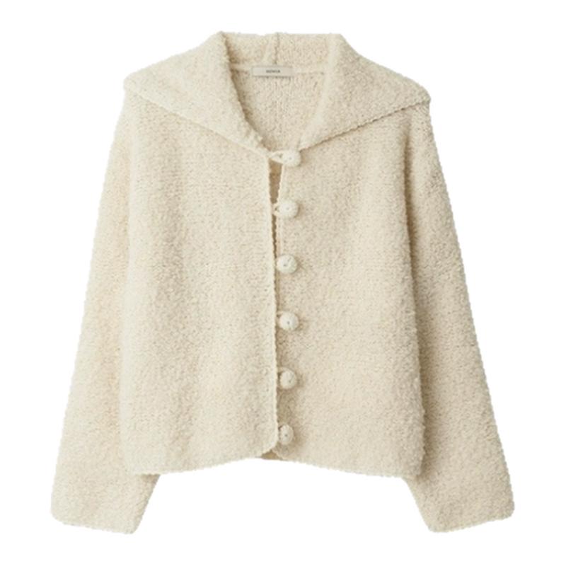 【现货】About Reformation连帽针织纽扣开衫温柔软糯糯毛衣外套