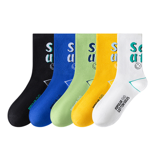 青少年袜子男生秋天纯棉防臭男袜秋季潮款运动吸汗透气中筒篮球袜