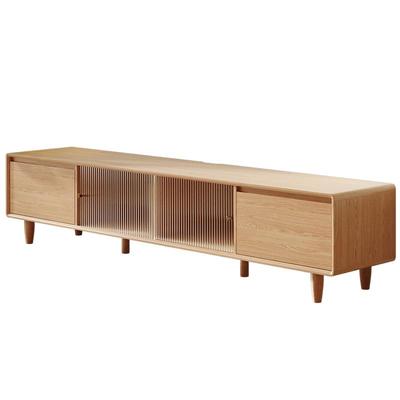 三梦实木电视柜客厅2025新款小户型收纳储物柜一体落地电视机柜