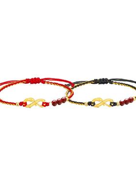 珍·尚银情侣纯银红手绳