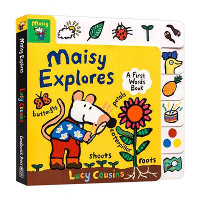 Maisy Explores A First Words Book 英文原版绘本 小鼠波波探索系列 科普单词书 儿童英语启蒙认知纸板书 Lucy Cousins 英文版
