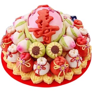 九月九莲花佛前上供馒头佛道仙财贡品新年胶东饽饽办事寿桃花馍