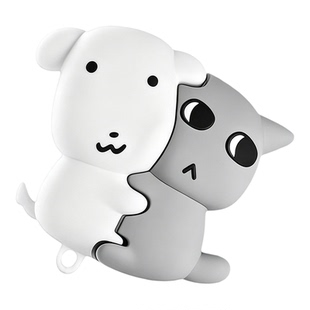 黑白猫狗适用oppoenco air5pro保护套OPPO ence free4/3耳机壳x3无线蓝牙耳机套air4i卡通硅胶air2pro软R4盒