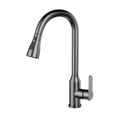 精铜厨房水龙头单冷抽拉式