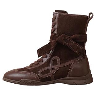 星期六短靴女款2025新款秋冬美拉德中筒马丁靴子女爆款复古拳击靴