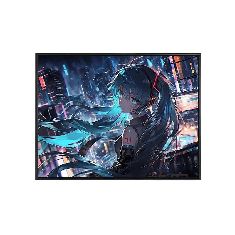 初音未来数字油画手绘解压画画