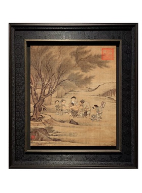 艾灸馆复古挂画养生馆中医馆挂画