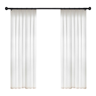 窗帘自建房超高加高白纱帘定制竖百叶纱简约落地现代别墅客厅成品