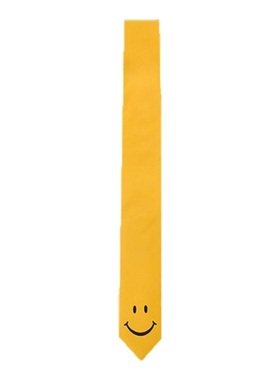 Moschino/莫斯奇诺  男士笑脸印花装饰日光黄领带