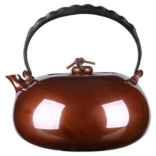 大容量一体铜壶一张打北村静香紫铜烧水壶2MM纯手工红铜煮茶壶