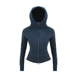 AlphaGym立领修身卫衣外套女加绒加厚拼接罗纹设计连帽保暖外套