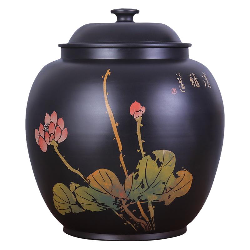 纯手工紫陶抽水净水养水缸22升