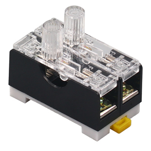 快速熔断器保险丝盒管芯带灯保险丝管座玻璃管FS-101卡轨式6*30