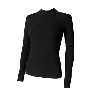 涂一TE603现代舞蹈练功服女式紧身长袖上衣黑色白色表演瑜伽艺考