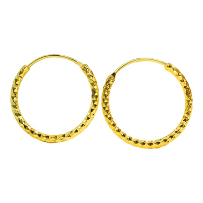 18k金璀璨麻花耳圈女时尚耳饰