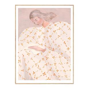 丹麦设计Sofia Lind北欧客厅卧室家居装饰画抽象少女直播间艺术画