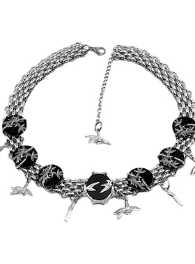 原创黑竹中式朋克choker项链颈链