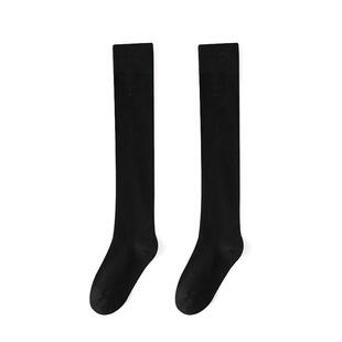 压力小腿袜女秋冬强压黑色过膝长筒袜配小皮鞋jk半截中高筒瘦腿袜