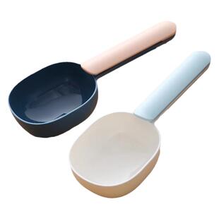 日本舀米勺厨房家用塑料长柄带夹量勺多功能挖面粉奶粉米粉勺子