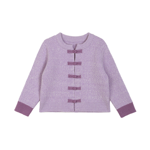 【非遗盘扣】小O宝童装 宝宝新中式毛衣女红色2026女童国风过年服