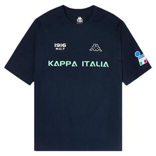 Kappa卡帕运动短袖T恤2026新男款字母休闲通勤印花纯棉透气黑上衣