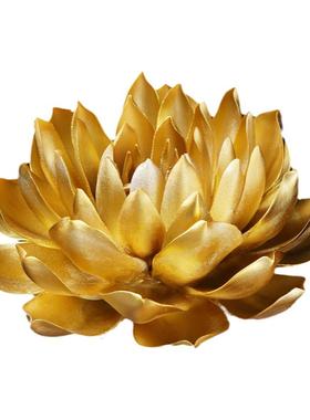 戴玉堂陶瓷摆件《金色禅意》佛像莲花荷花佛前供花客厅佛桌仿真花