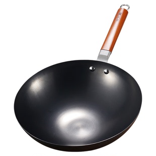 炊大皇铁锅铁娘子家用圆底老式无涂层凹面电磁炉燃气灶家用炒菜锅