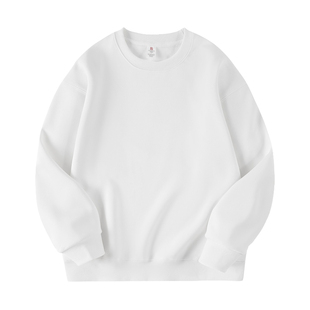 加绒加厚圆领卫衣男女同款秋冬款宽松长袖打底衫保暖美拉德银狐绒