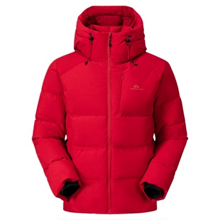 新年红色羽绒服拓路者男装连帽加厚鸭绒袄冬季防风防泼水保暖外套