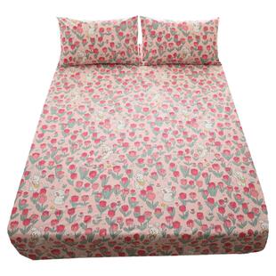 郁金香小兔纯棉床单床笠单件100全棉儿童人学生宿舍床品三四件套3