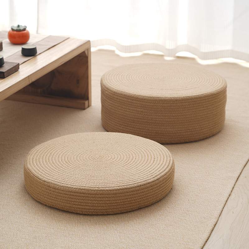 日式麻绳蒲团垫榻榻米垫子地上蒲团可修禅垫坐垫垫垫加厚卧室坐地