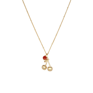 LAZY CIRCLES樱桃红玛瑙项链女精致轻奢高级感吊坠锁骨链王玉雯款